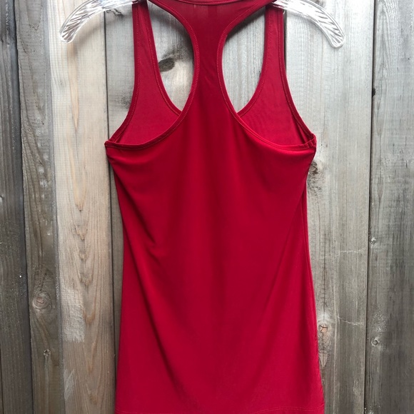 OMT red racerback “STRONG IS THE NEW SKINNY” top - Picture 3 of 4